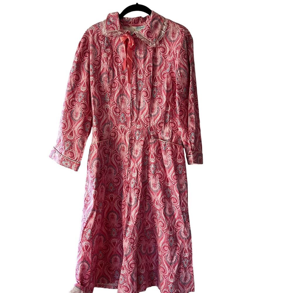 Vintage Milgrim Cotton Paisley Midi Dress‎ Sm Med Boho Cottagecore Western Regal